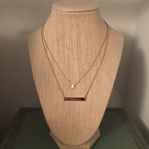 Dainty Gold Filled “K” Necklace